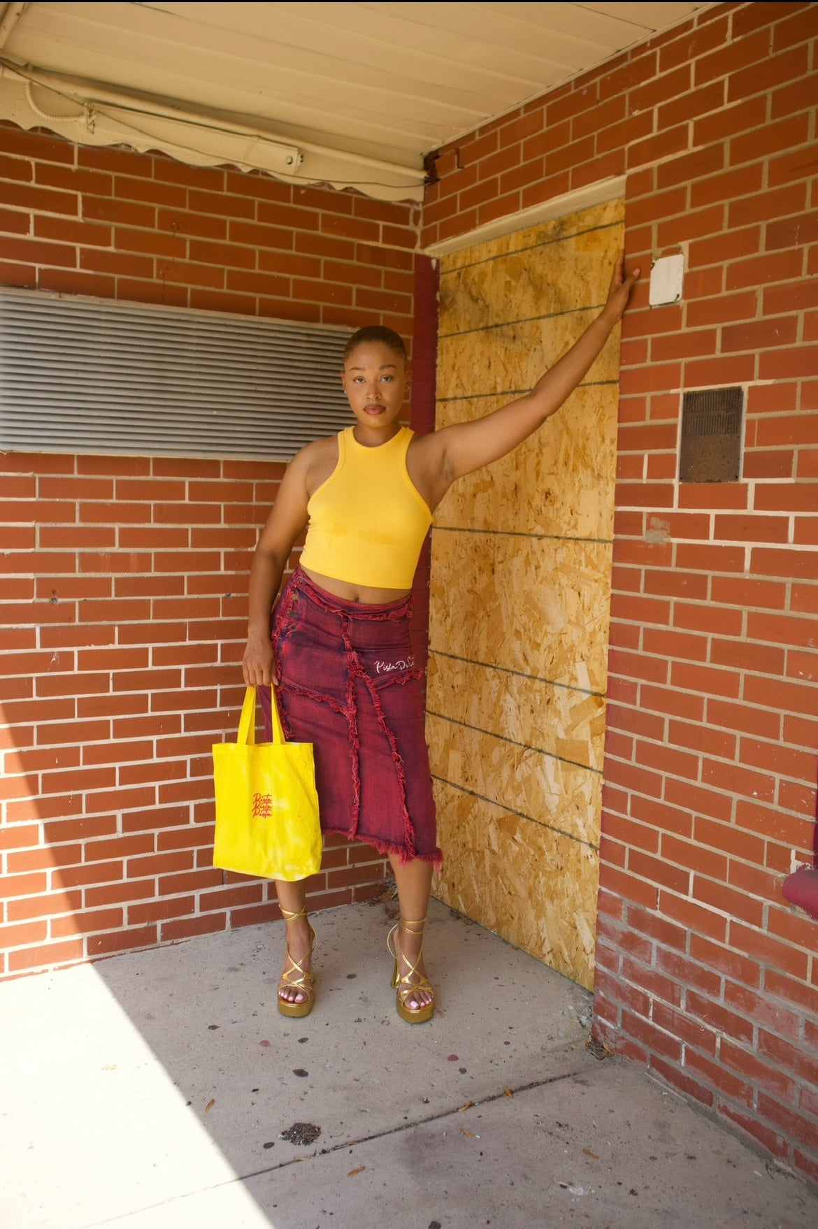 Denim Dyed 1/1 Pista Maxi Skirt