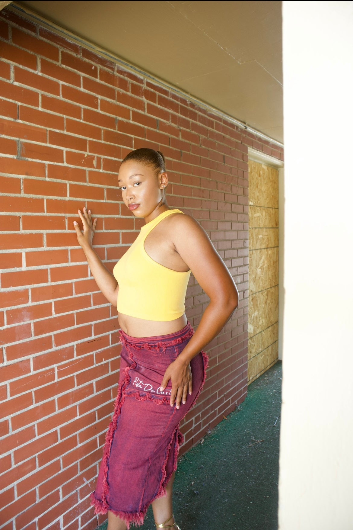 Denim Dyed 1/1 Pista Maxi Skirt