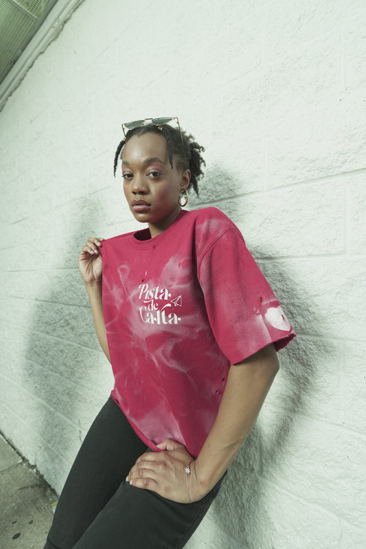 Wine Red x White LOVE "CrewShirt"